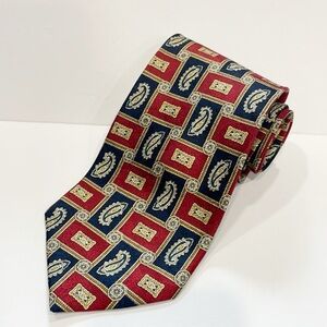 Vintage Repp Ltd Silk Mens tie Geometric Paisley‎ Long Made in USA